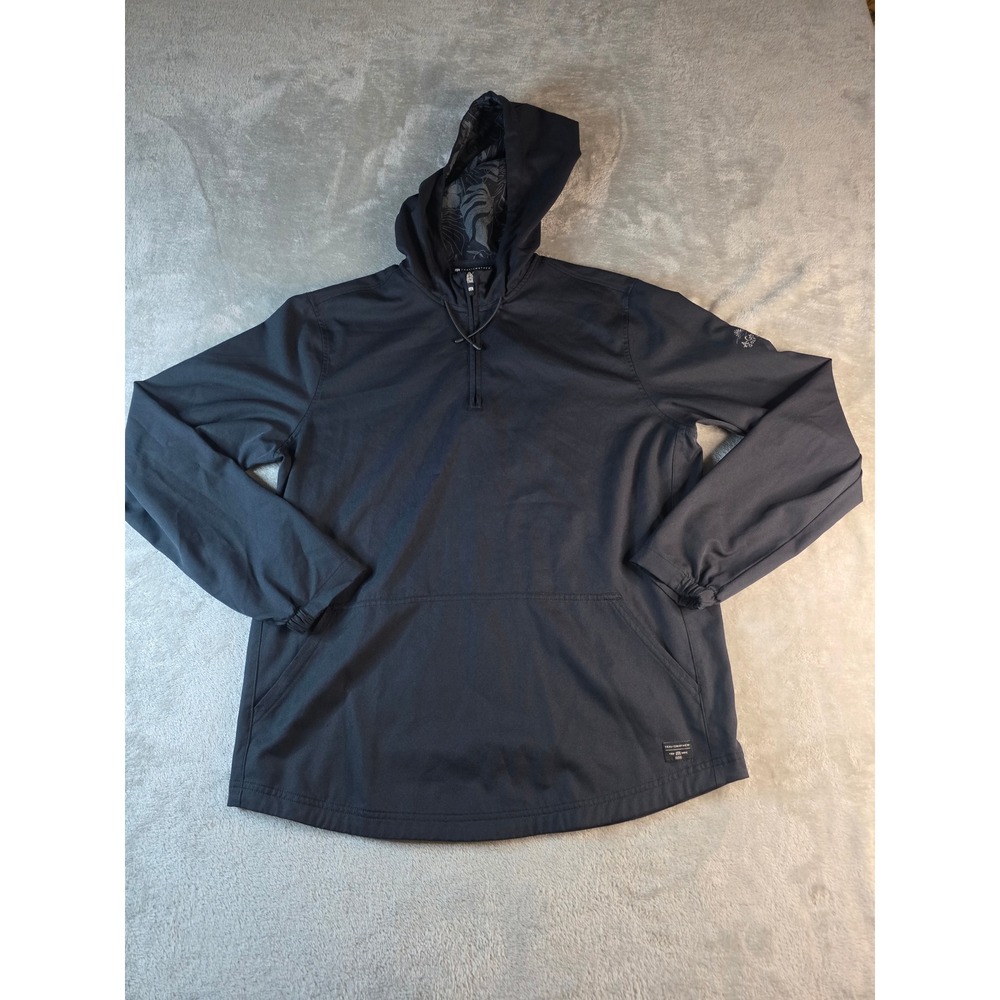 TravisMathew Hoodie Men Size Large Black 1/4 Zip Pullover A-Ga-Ming Golf Resort